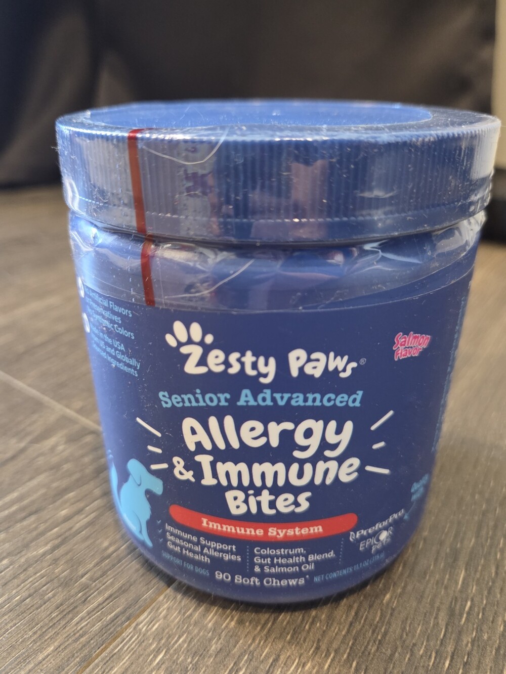 Zesty Paws Senior Advanced Allergy & Immune Bites 90 Count NEW Salmon Flavor